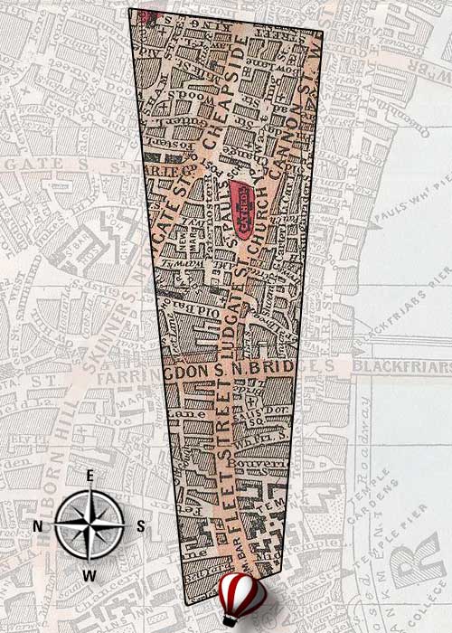 Charles Dickens aerial London Map view02 footprint