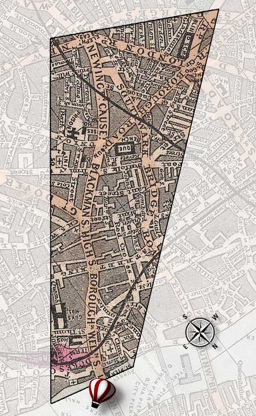 Charles Dickens aerial London Map view04 footprint