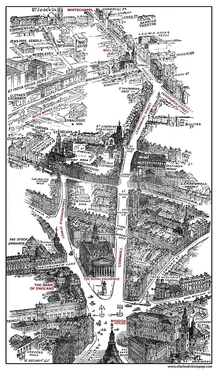 Charles Dickens aerial London Map view09