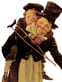 Bob Cratchit and Tiny Tim by Jessie Wilcox Smith 1912