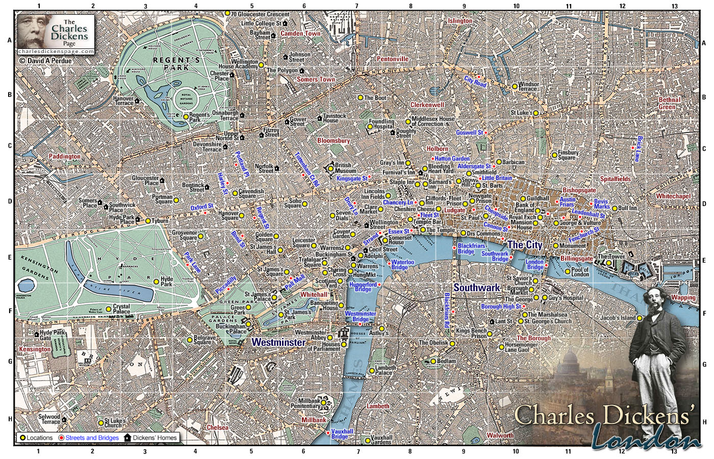 Charles Dickens London Map