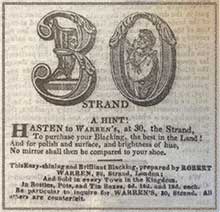 Warren's Blacking Ad 1832