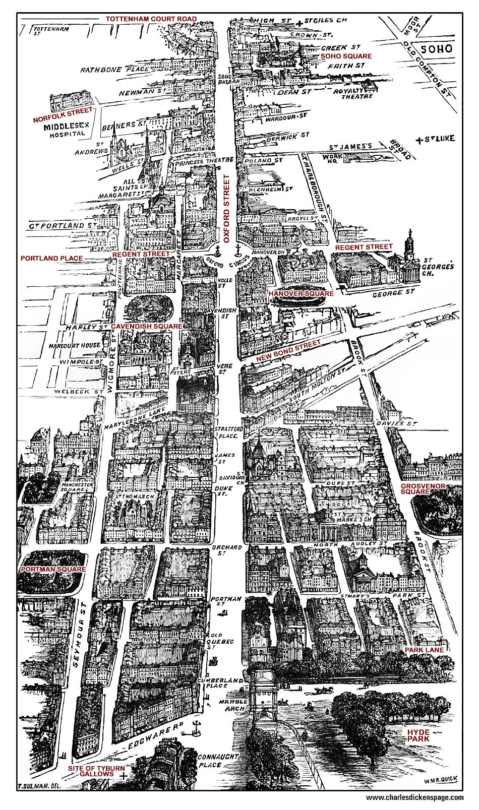 Charles Dickens aerial London Map view10