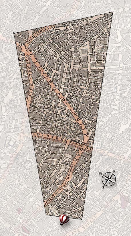 Charles Dickens aerial London Map view11 footprint