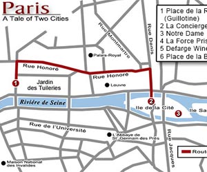 Charles Dickens A Tale of Two Cities Paris Map