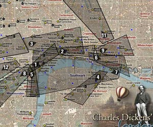 Charles Dickens Aerial London Map