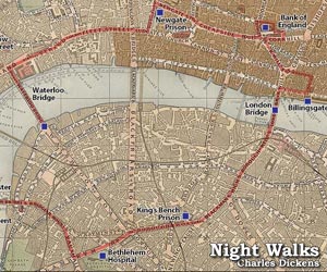 Charles Dickens Night Walks Map