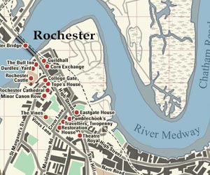 Charles Dickens Rochester Map