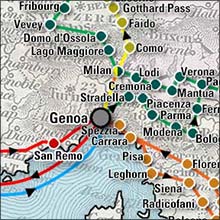 Charles Dickens Italy Map