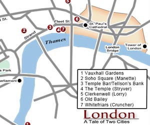 Charles Dickens A Tale of Two Cities London Map