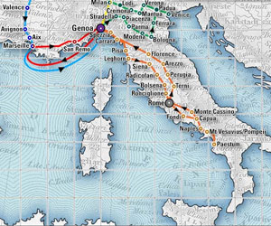 Charles Dickens Italy Map